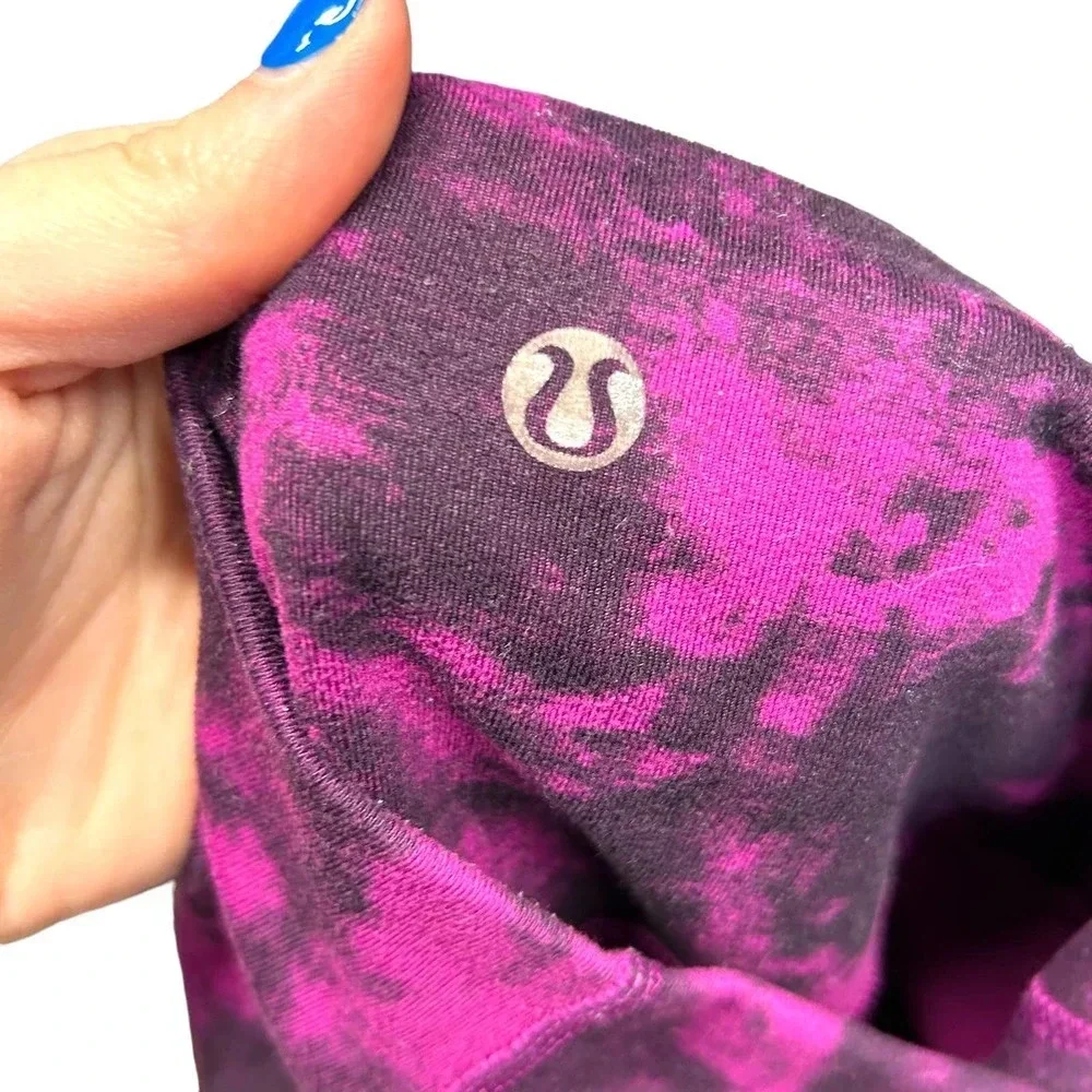 Lululemon Wunder Under Crop II‎ *Full-On Luon (Roll Down) Plum Size 6